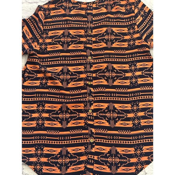 Rue 21 Ladies Orange And Black Aztec Blouse Size M - Picture 10 of 10